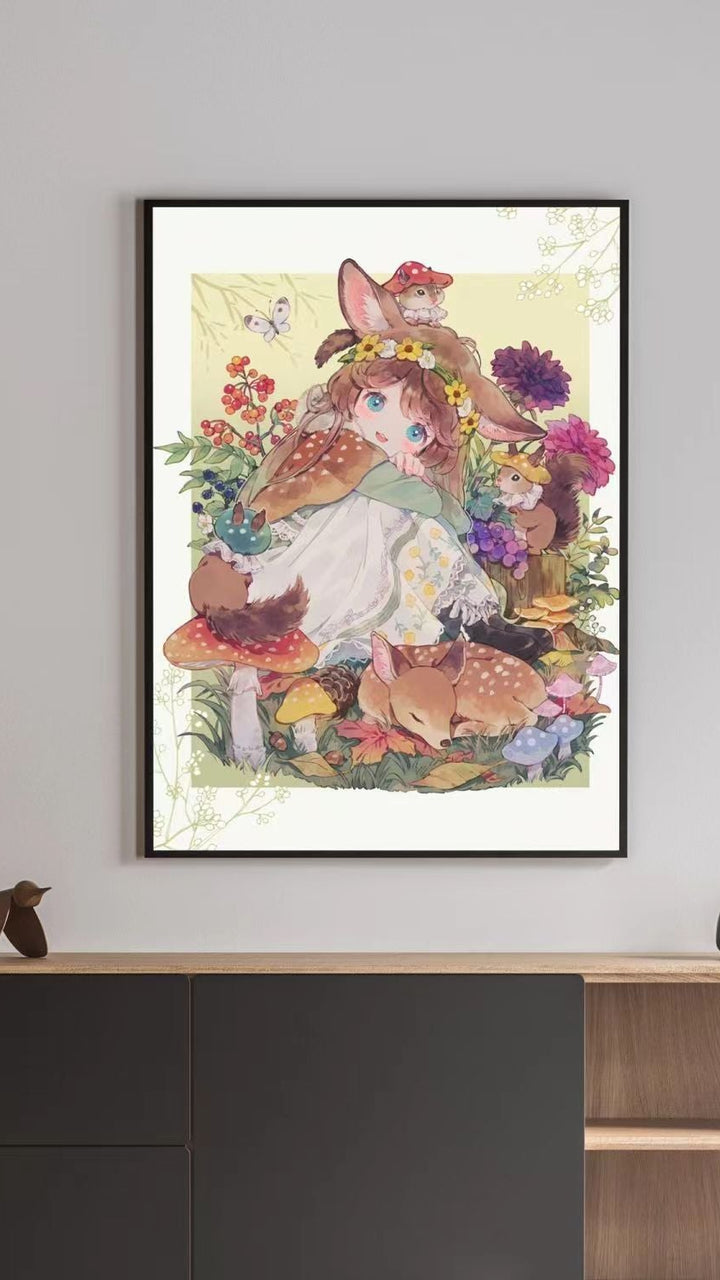 Illustrated Fantasy Character Canvas Art Print Bowlift