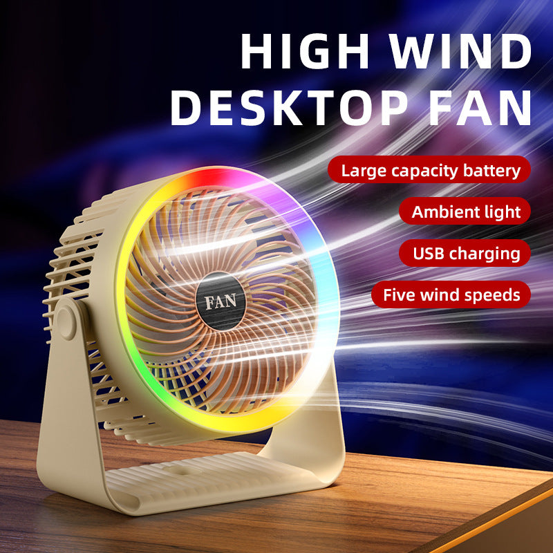 Unisex USB Rechargeable Multifunctional Desk Fan Bowlift