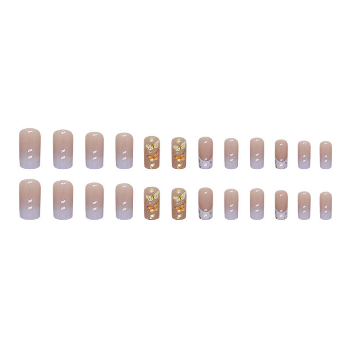 Floral Embellished Press-On Nail Set Bowlift