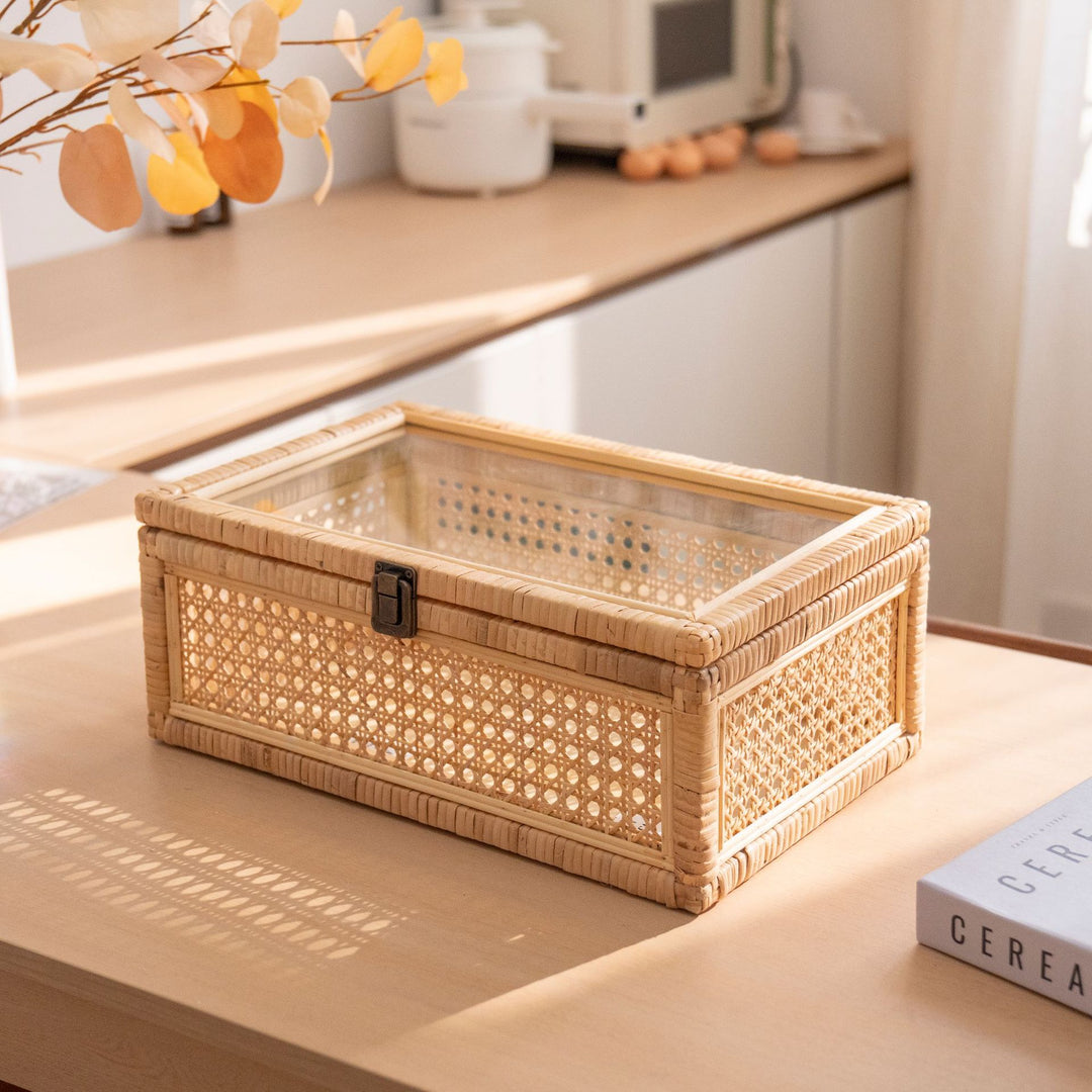 Rustic toy basket with checked pattern Bowlift
