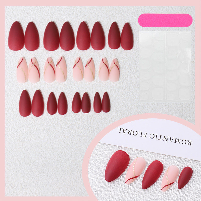 Elegant Artistic Press-On Nail Set Bowlift