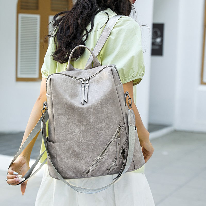 Fashionable Multi-Zipper Backpack Bowlift