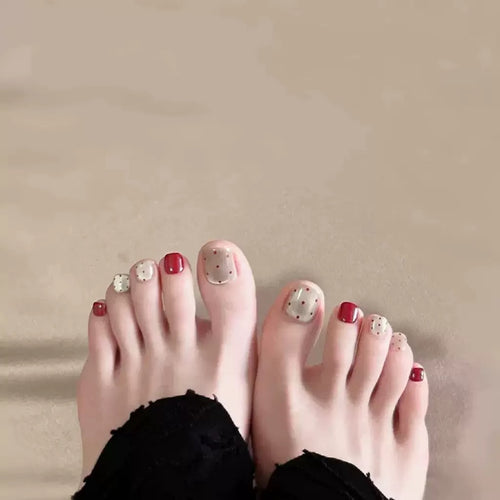Decorative Rhinestone Press-On Toe Nails Bowlift