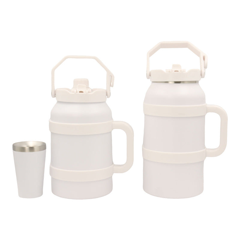 Ladies Insulated Stainless Steel Thermo Bottle with Practical Carry Handle Bowlift