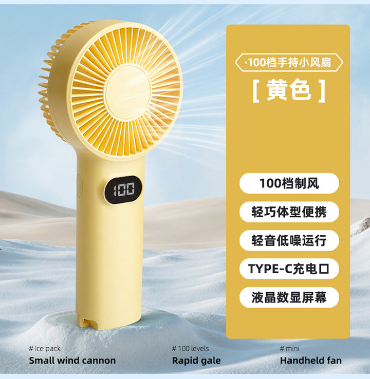 Ladies portable mini fan with 100 speed levels and LCD display Bowlift