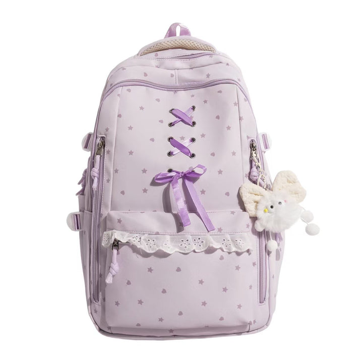 Backpack with Playful Star Motif and Elegant Details Bowlift