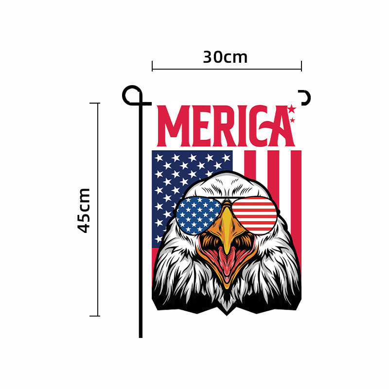 Unisex nan patriotic outdoor decorative gnome garden flag with pole sleeve Bowlift
