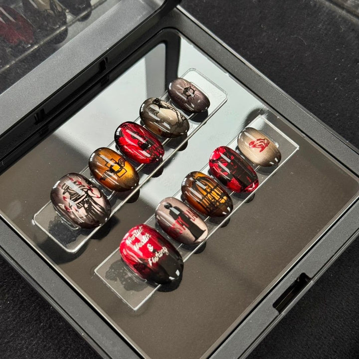 Artistic Coffee-Inspired Press-On Nail Art Set Bowlift