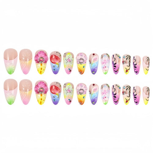 Intricately Designed Floral Press-On Nails Bowlift