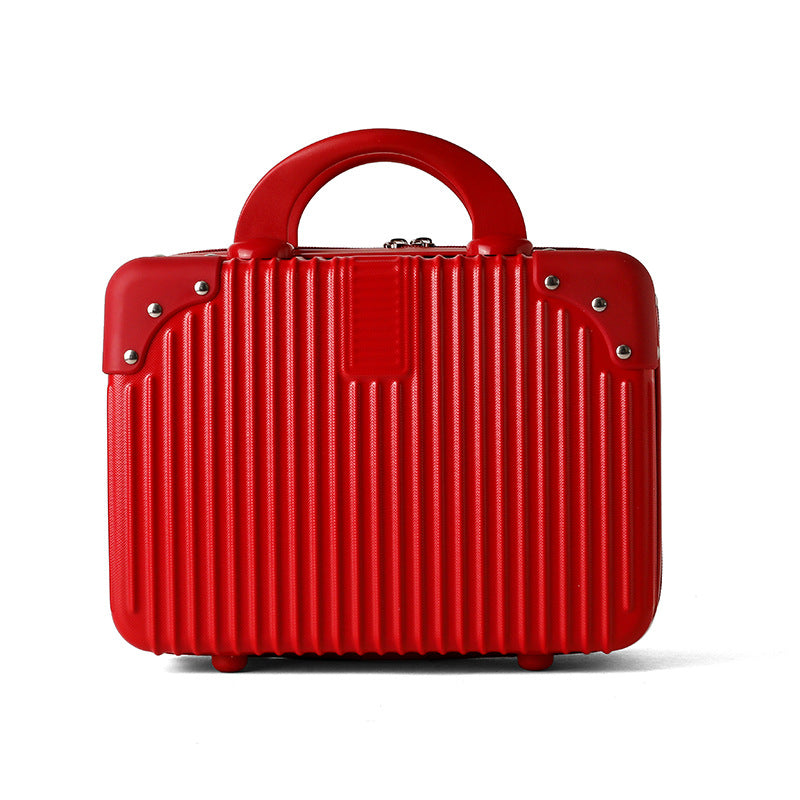 hard-shell travel cosmetic case with double-zip closure top handle and protective feet Bowlift