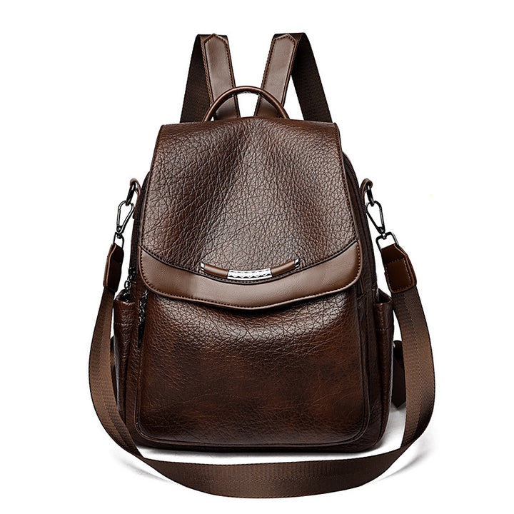 Chic Textured Leather Backpack Bowlift