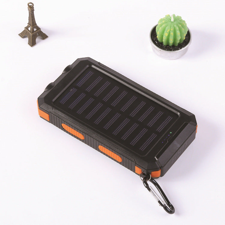 Solar-powered power bank with robust housing and multifunctional design Bowlift
