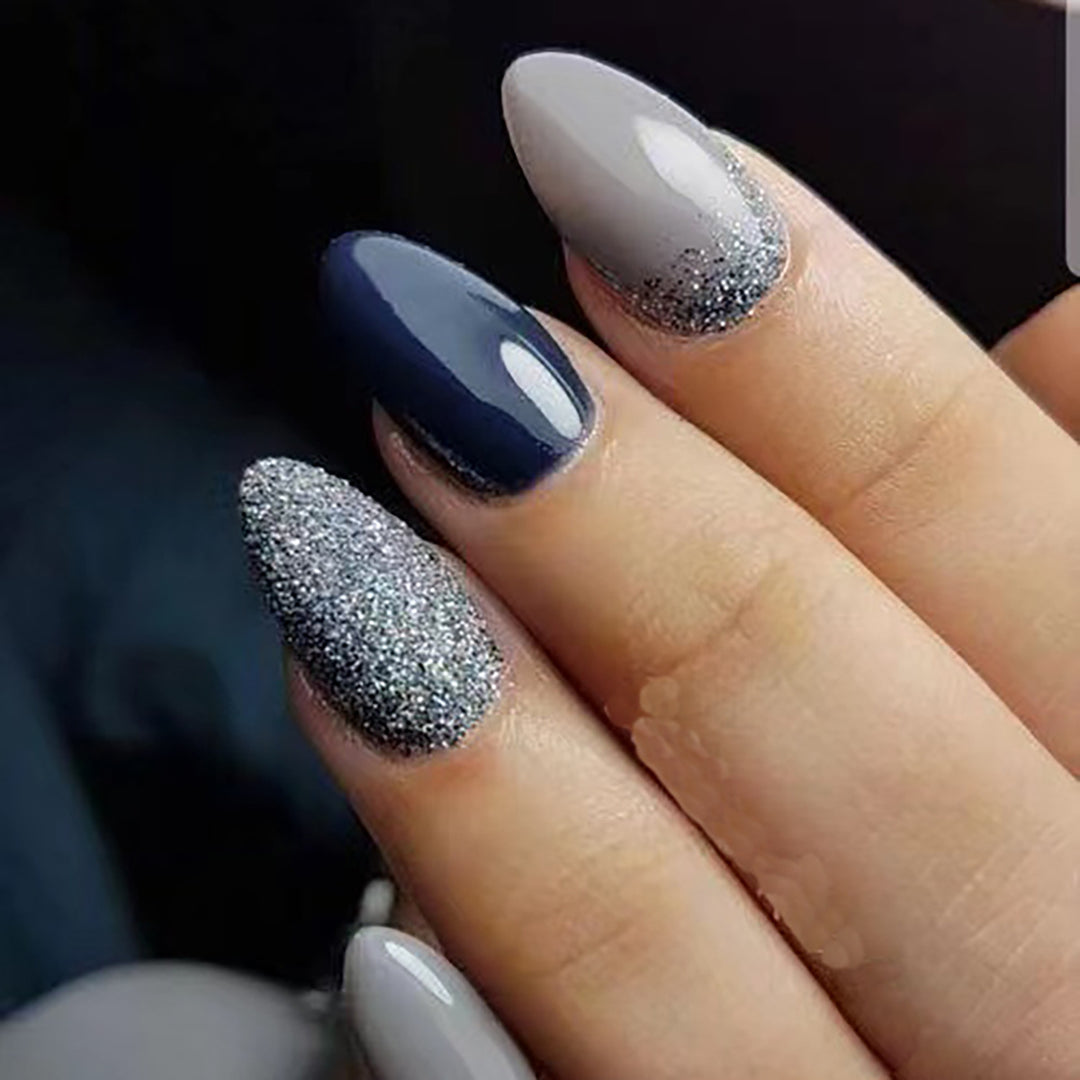 Elegant Glitter-Stone Nail Art Bowlift