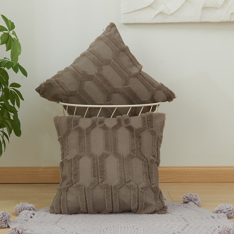 Textured Hexagonal Decorative Throw Pillow Set