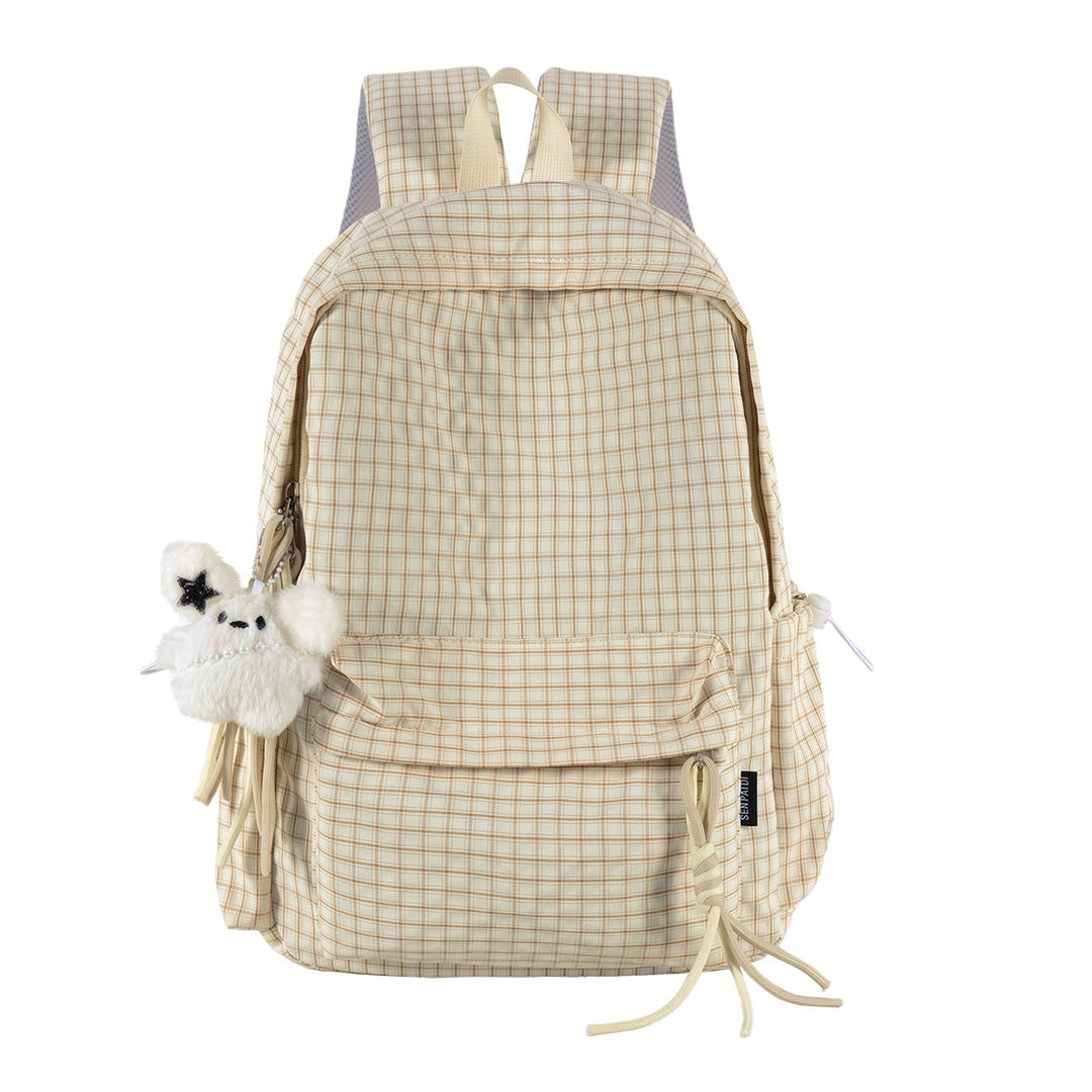 Checked Pattern Backpack