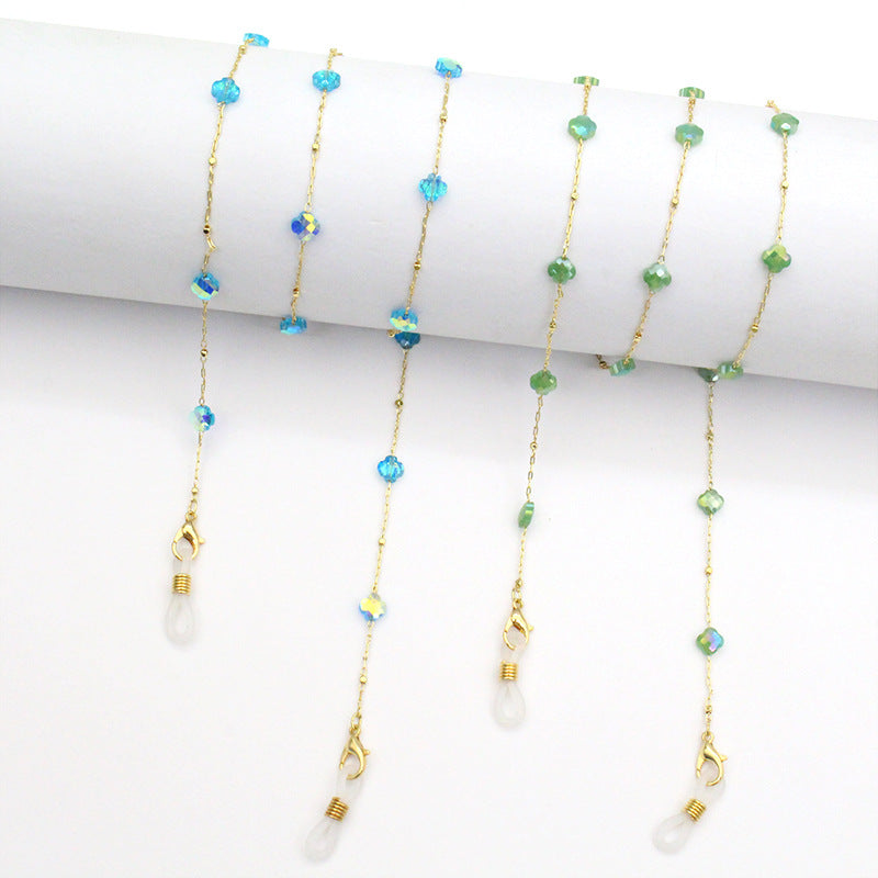 Elegant Crystal-Designed Eyewear Chain Bowlift