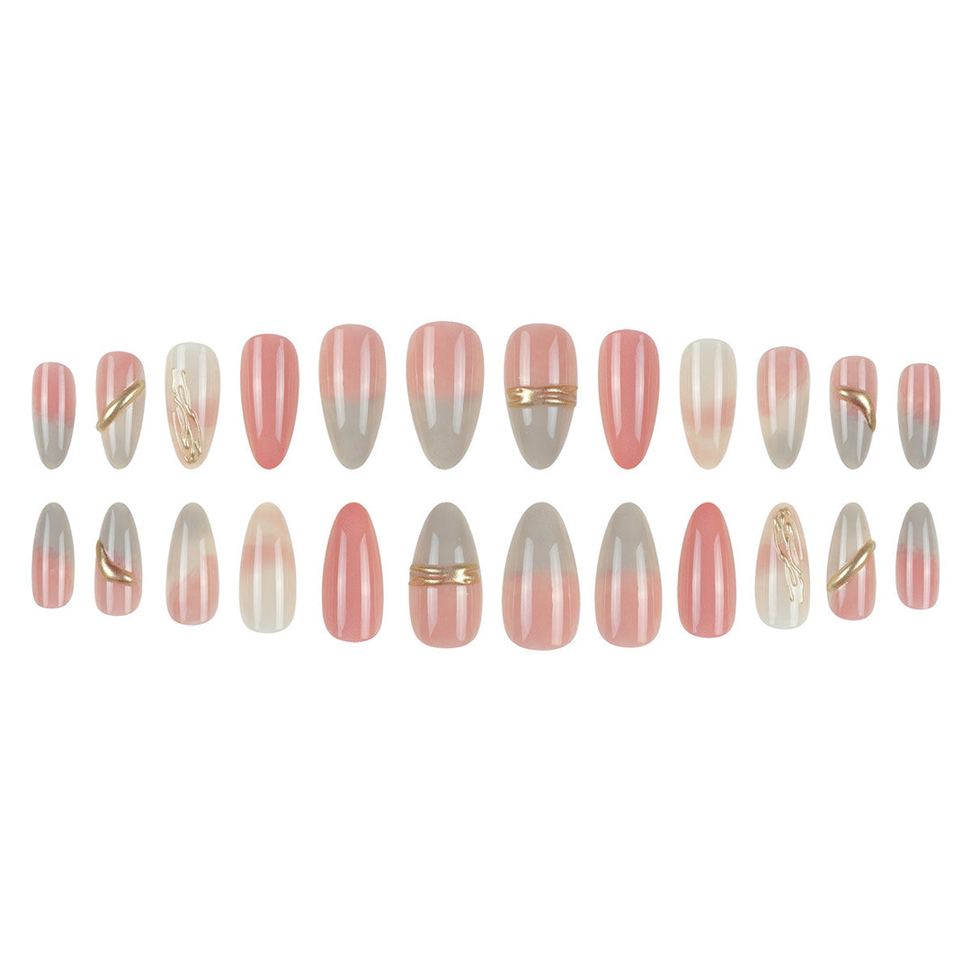 Elegant Stiletto Press-On Nails with Gradient Design Bowlift