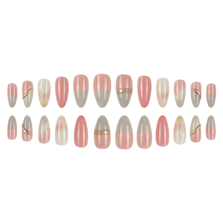 Elegant Stiletto Press-On Nails with Gradient Design Bowlift