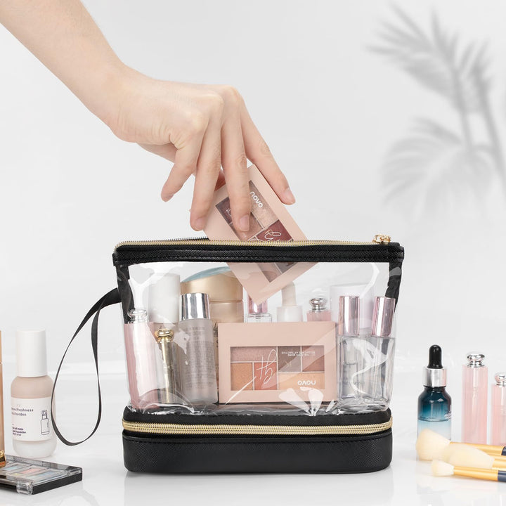 Cosmetic organizer bag with transparent compartments Bowlift