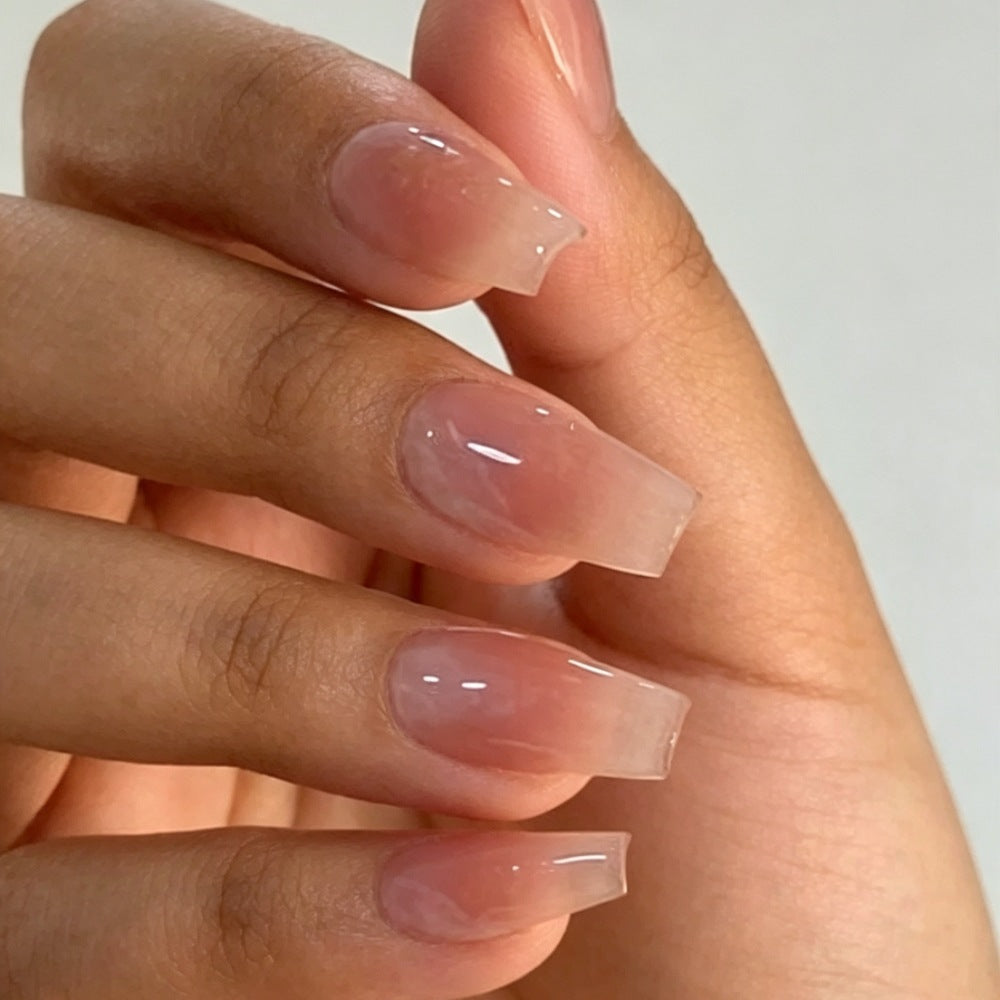 Natural Glossy Square Press-On Nails Bowlift