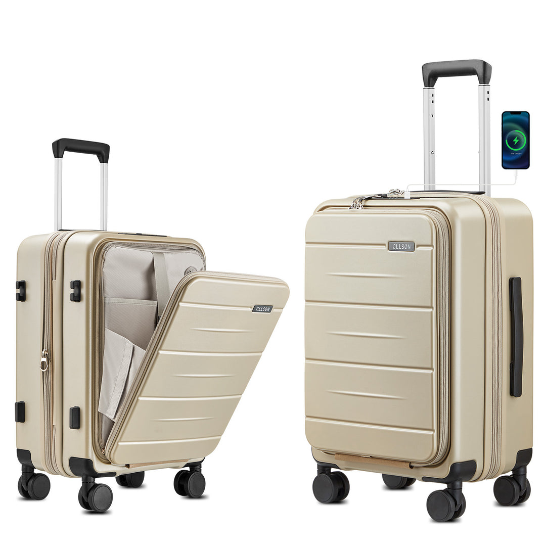 Unisex Smart Hard Shell Cab Carry-On Luggage Bowlift