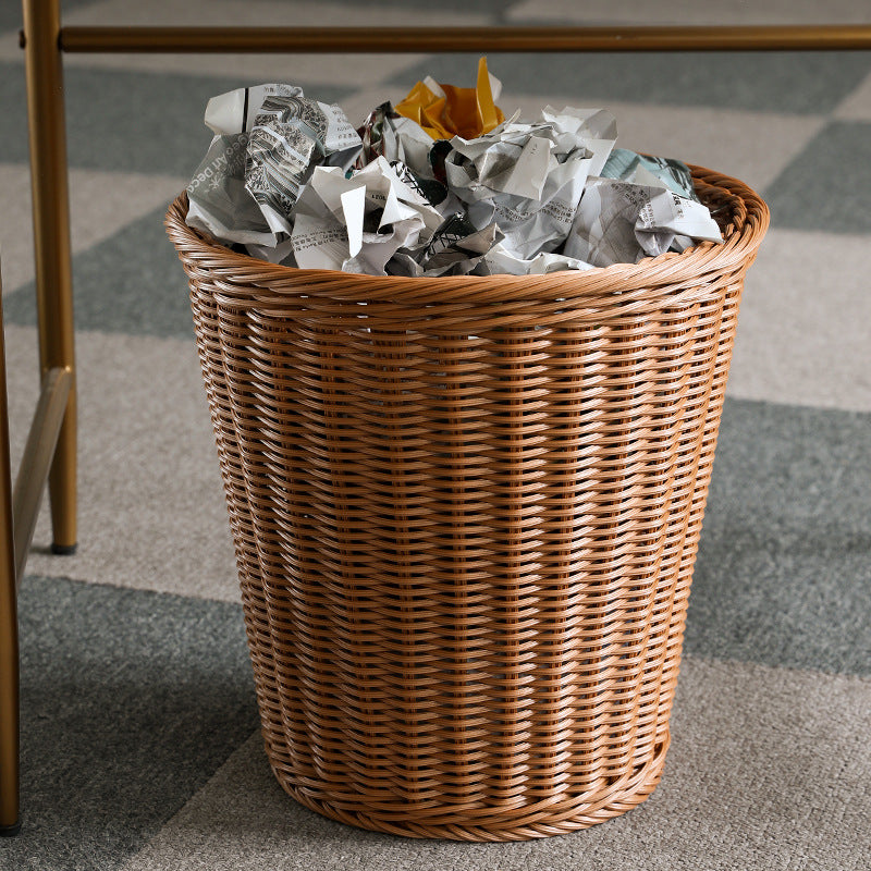 Decorative Woven Waste Basket Bowlift