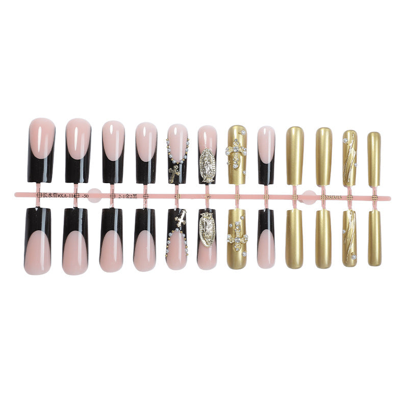 Artistic Press-On Nail Collection with Glamorous Gem Accents Bowlift