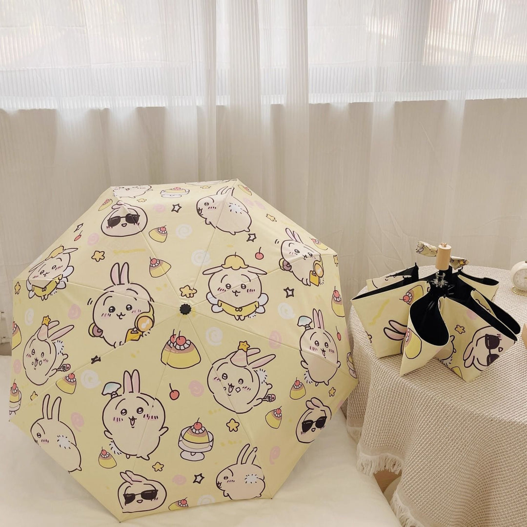 Women's Folding Umbrella with Multifunctional Storage System Bowlift