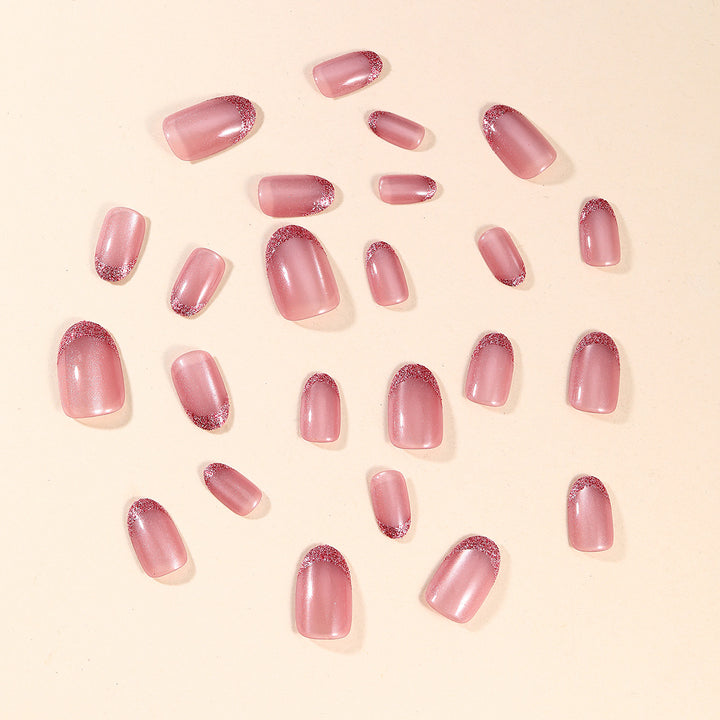 Glamorous Glitter French Tip Nail Art Bowlift