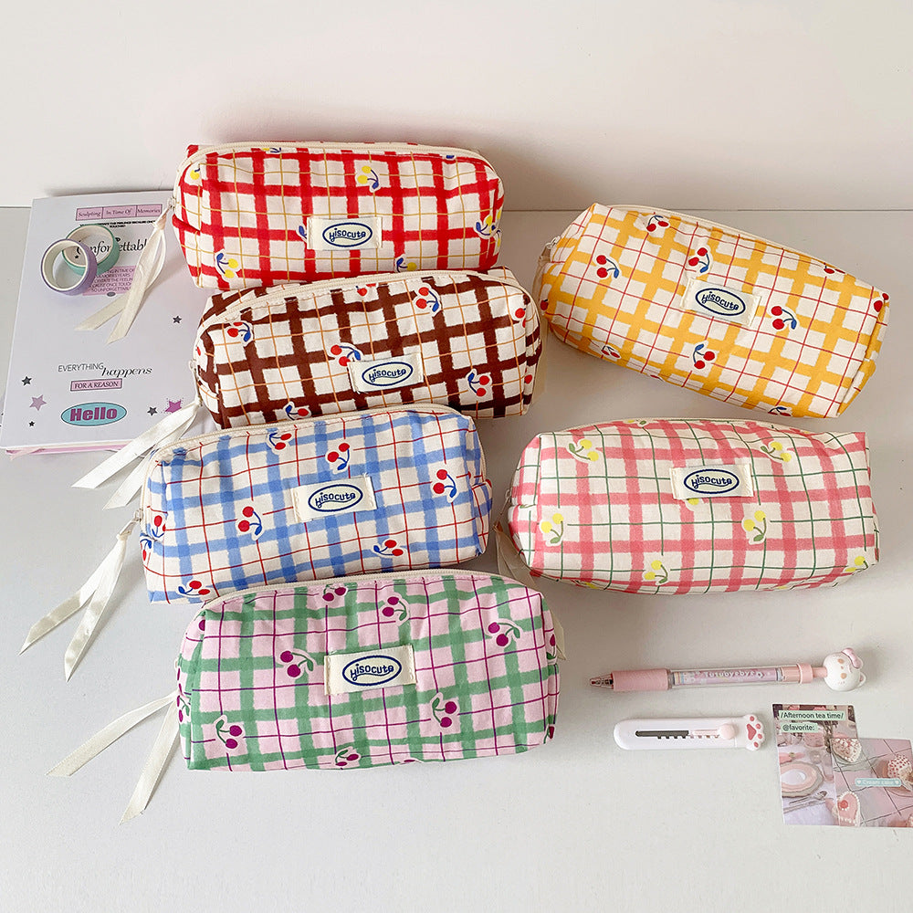 Fashionable Plaid Pencil Case Bowlift