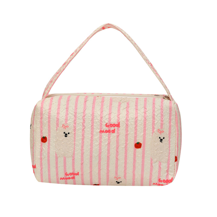 WoCharming Quilted Travel Cosmetic Bag Bowlift