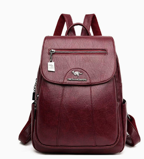 Stylish Multi-Pocket Leather Backpack Bowlift