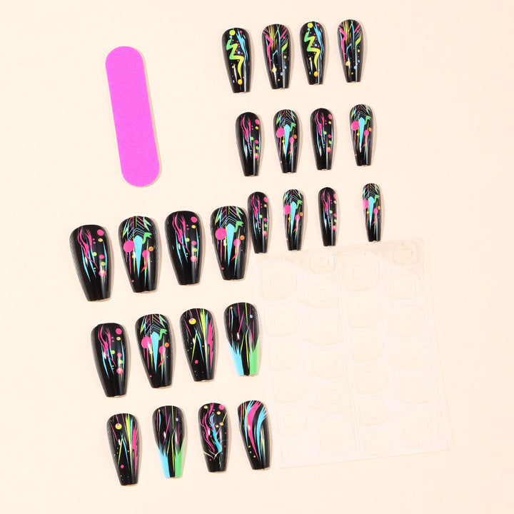 Neon Abstract Artistic Nail Art Extensions Bowlift