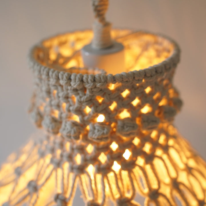 Macramé Hanging Light Fixture Bowlift