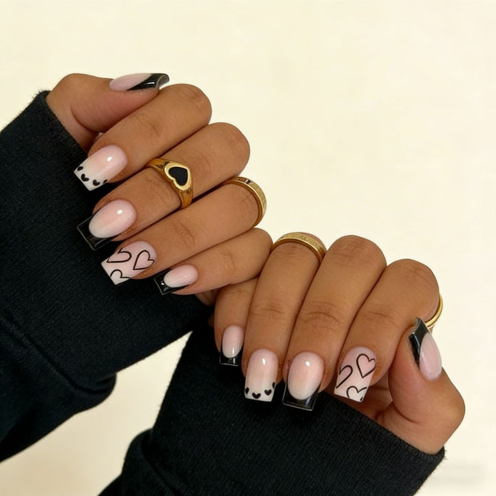 Heart-Inspired Acrylic Nail Art Set Bowlift