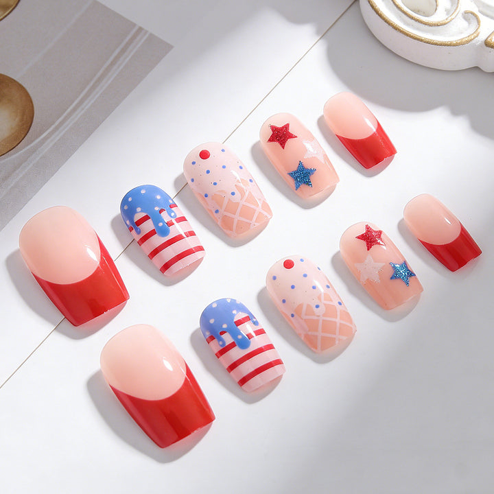 Creative Ice Cream-Themed Press-On Nails Bowlift