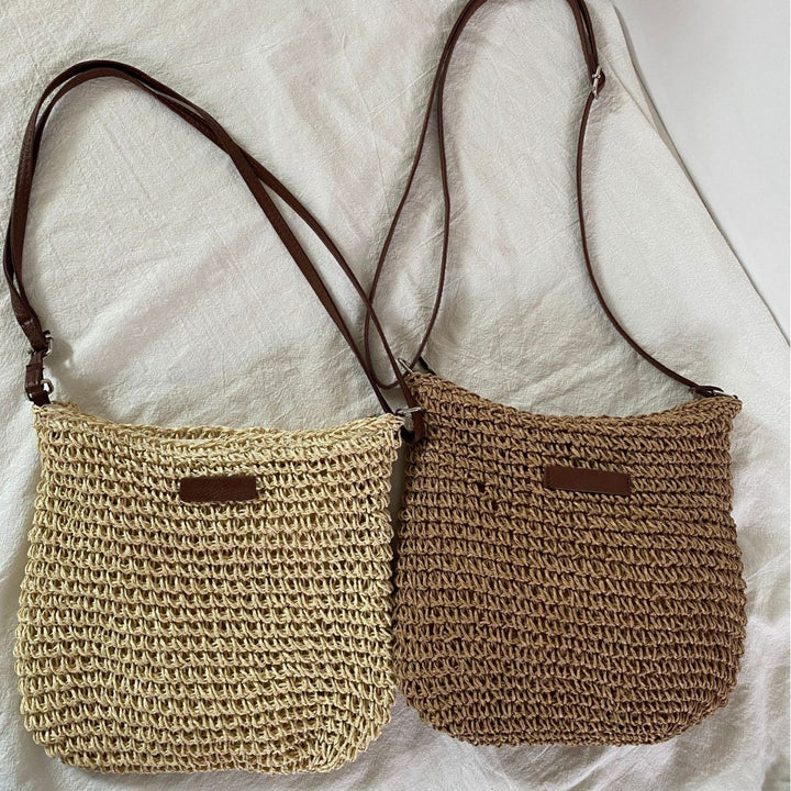Hand-knotted shoulder bag with leather accents Bowlift