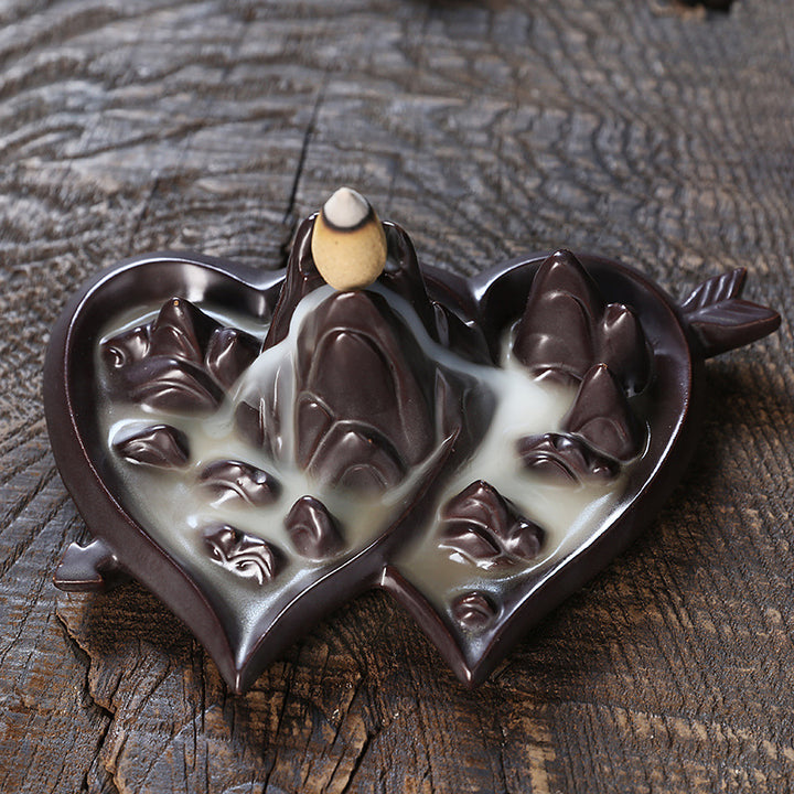 Heart-shaped Mountain Scenic Incense Holder