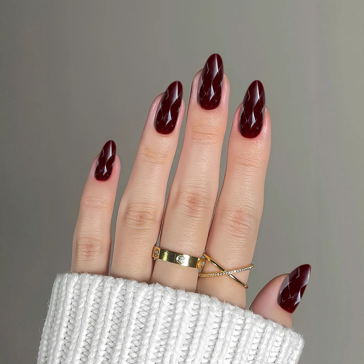 Premium Glossy Diamond-Shaped Press-On Nails Bowlift