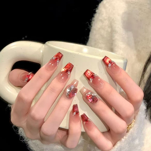 Luxury Glittering Press-On Nail Set Bowlift