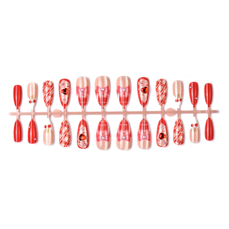 Creative nail art set with romantic heart designs and elegant decorations Bowlift