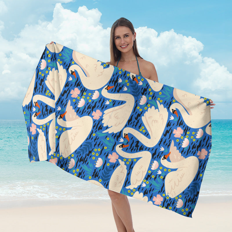 Large beach towel with tropical palm pattern Bowlift