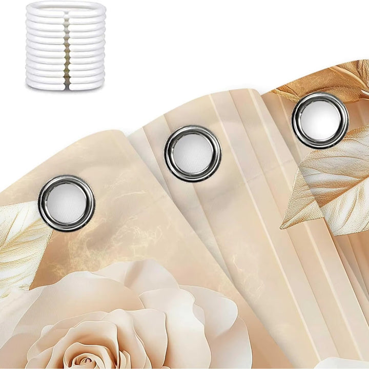 Floral Embossed Shower Curtain Bowlift