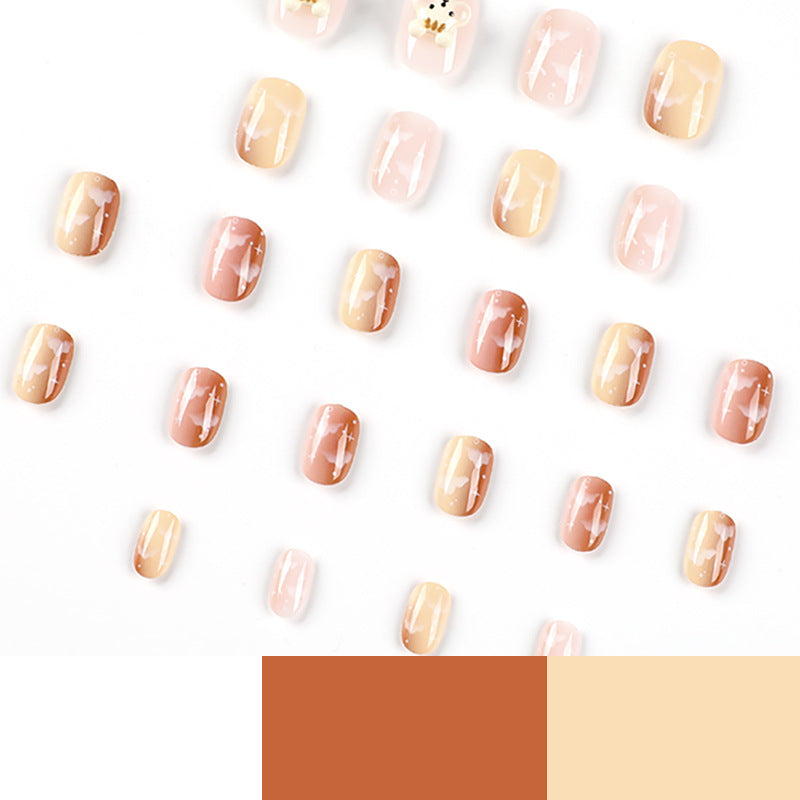 Artificial nail art with cloud design Bowlift