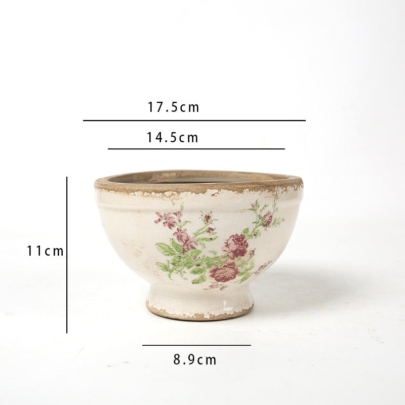 Floral Ceramic Planter Bowlift