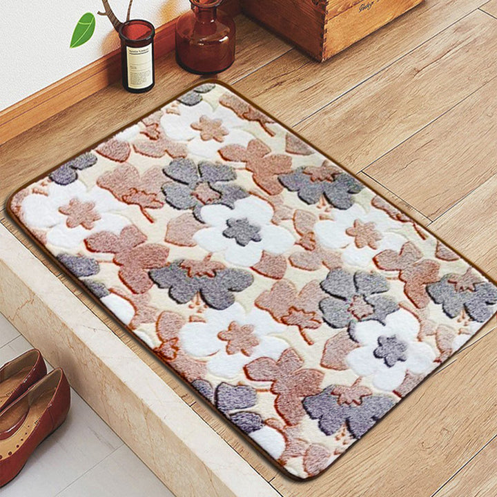 Star-Patterned Plush Bath Mat Bowlift