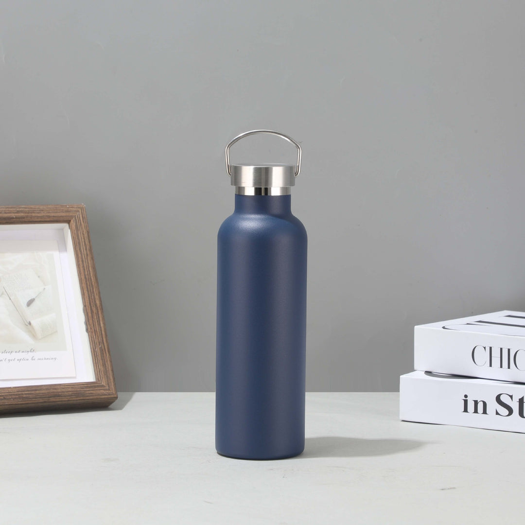 Women's stainless steel insulated drinking bottle with sustainable bamboo lid Bowlift