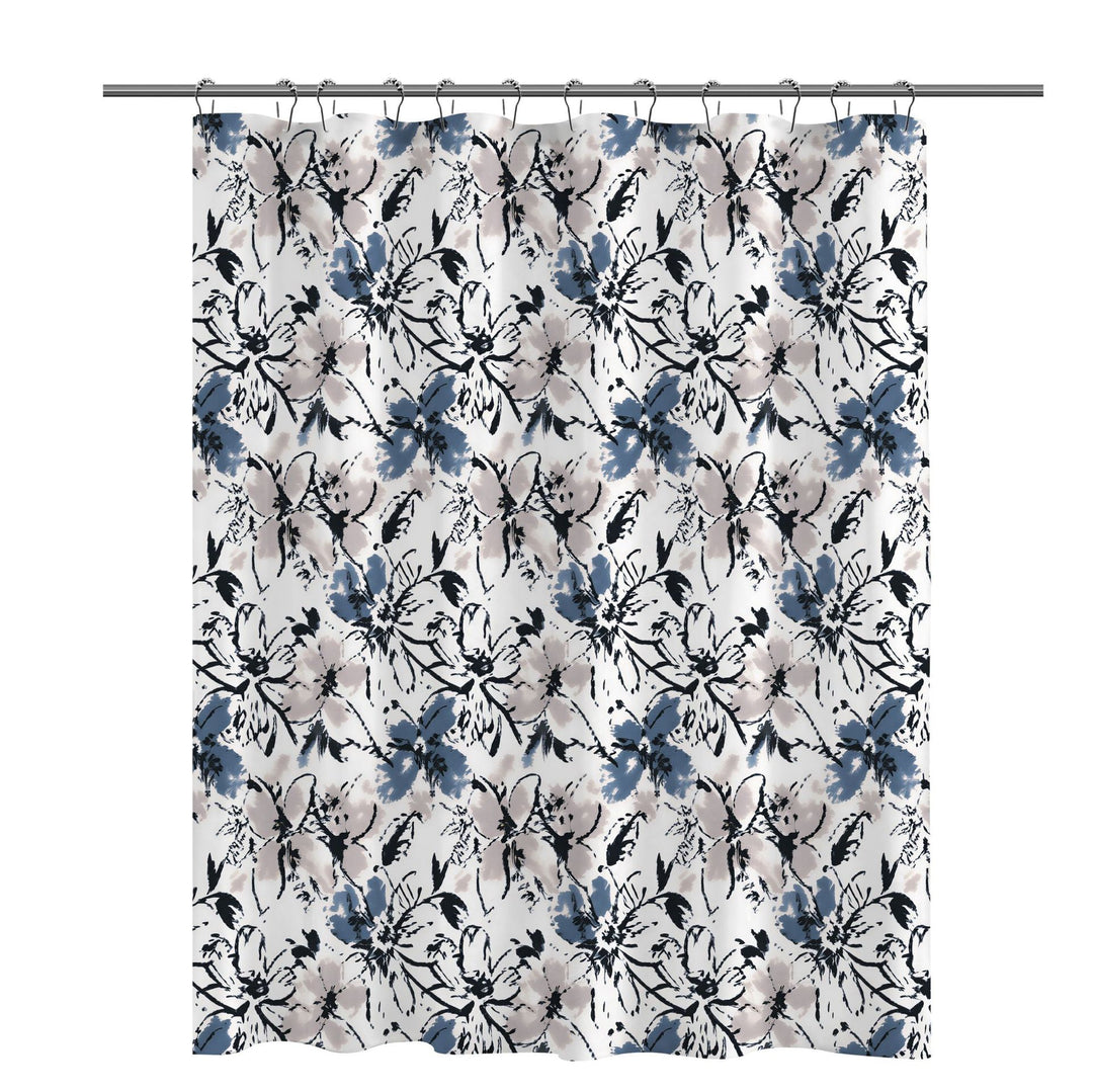 Artistic Floral Print Shower Curtain Bowlift