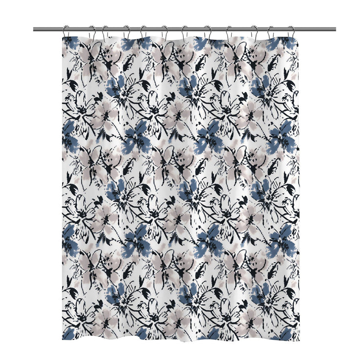 Artistic Floral Print Shower Curtain Bowlift