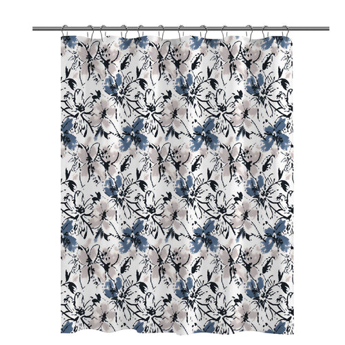 Artistic Floral Print Shower Curtain Bowlift